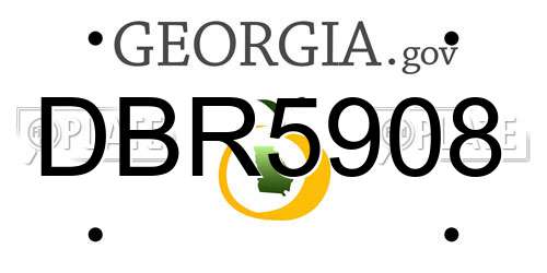 DBR5908 Georgia License Plate