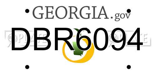 DBR6094 Georgia License Plate