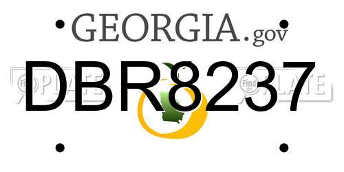 DBR8237 Georgia License Plate