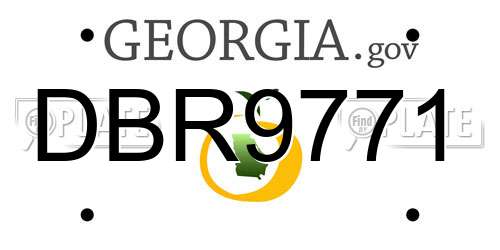 DBR9771 Georgia License Plate