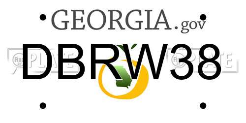 DBRW38 Georgia License Plate
