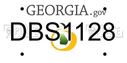 DBS1128 Georgia License Plate