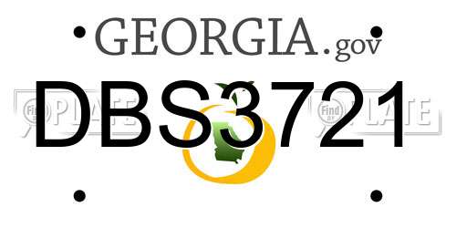 DBS3721 Georgia License Plate