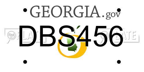 DBS456 Georgia License Plate
