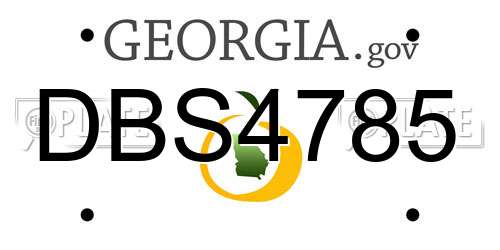 DBS4785 Georgia License Plate
