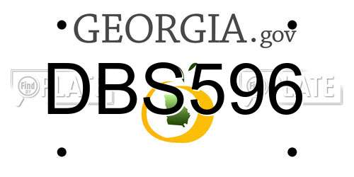 DBS596 Georgia License Plate
