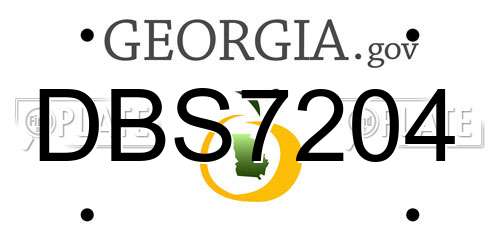 DBS7204 Georgia License Plate