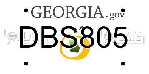 DBS805 Georgia License Plate
