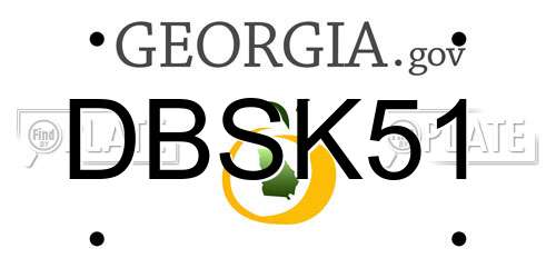 DBSK51 Georgia License Plate