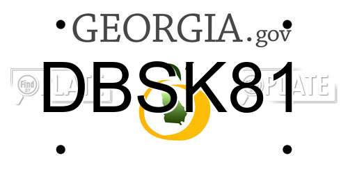 DBSK81 Georgia License Plate