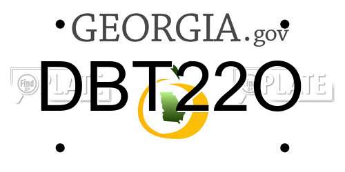 DBT22O Georgia License Plate