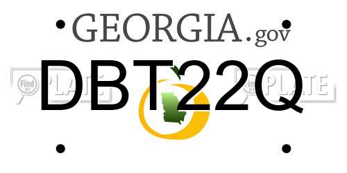 DBT22Q Georgia License Plate
