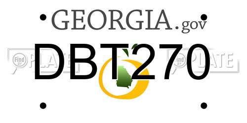 DBT270 Georgia License Plate