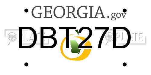 DBT27D Georgia License Plate