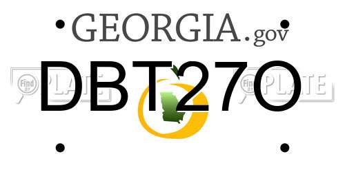DBT27O Georgia License Plate