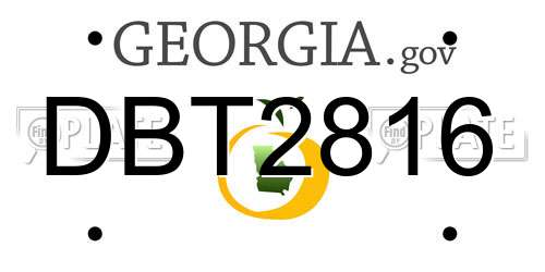 DBT2816 Georgia License Plate