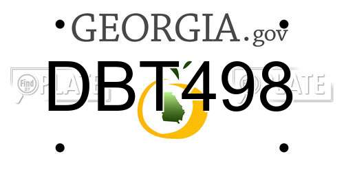 DBT498 Georgia License Plate
