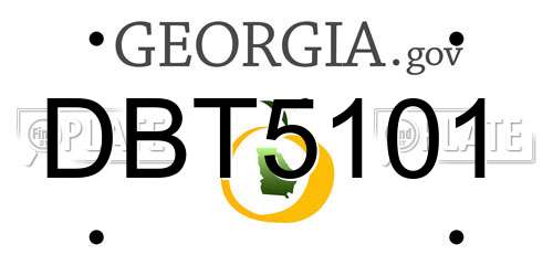 DBT5101 Georgia License Plate