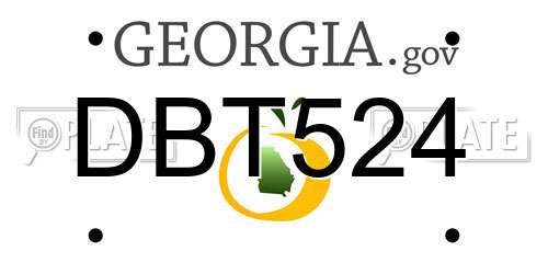 DBT524 Georgia License Plate