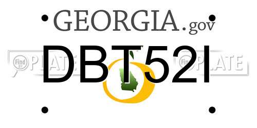 DBT52I Georgia License Plate