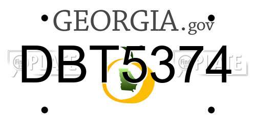 DBT5374 Georgia License Plate
