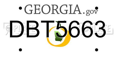 DBT5663 Georgia License Plate