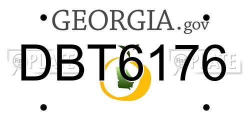 DBT6176 Georgia License Plate