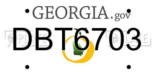 DBT6703 Georgia License Plate