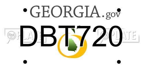 DBT720 Georgia License Plate