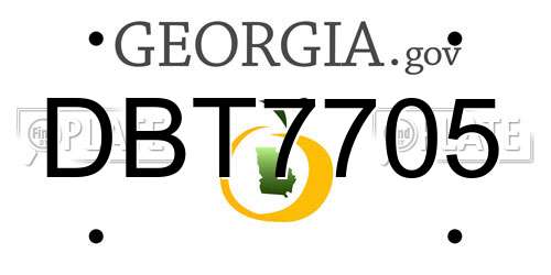 DBT7705 Georgia License Plate