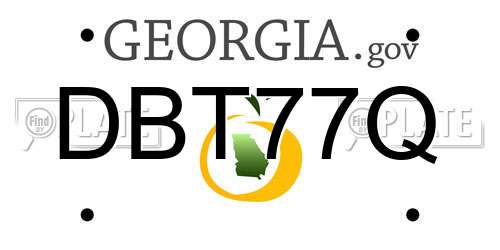 DBT77Q Georgia License Plate