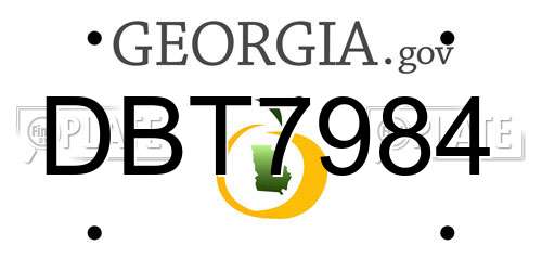 DBT7984 Georgia License Plate