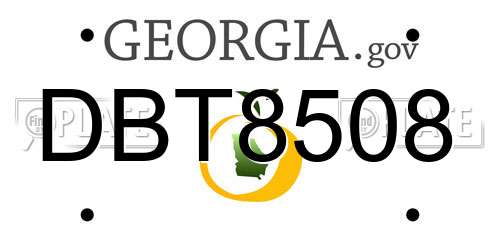 DBT8508 Georgia License Plate