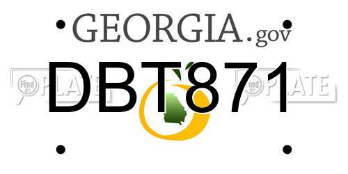 DBT871 Georgia License Plate