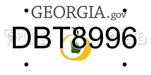 DBT8996 Georgia License Plate