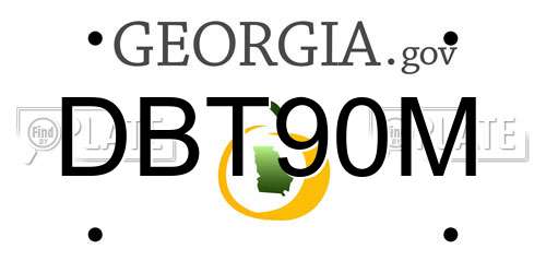 DBT90M Georgia License Plate