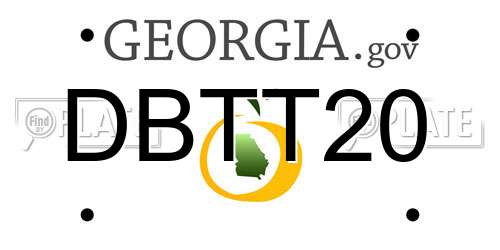 DBTT20 Georgia License Plate