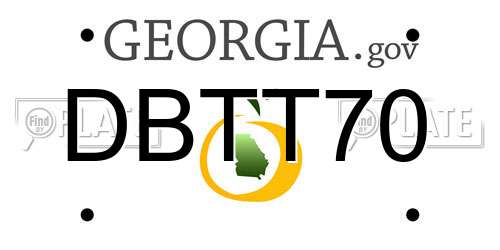 DBTT70 Georgia License Plate
