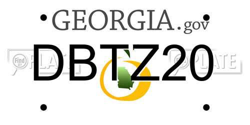 DBTZ20 Georgia License Plate