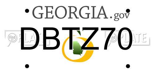 DBTZ70 Georgia License Plate
