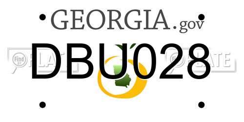 DBU028 Georgia License Plate