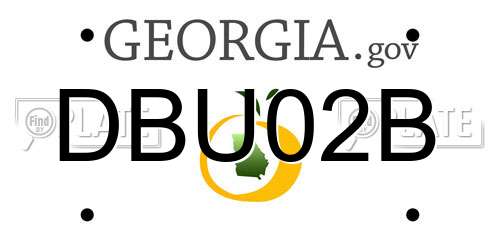 DBU02B Georgia License Plate