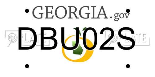 DBU02S Georgia License Plate