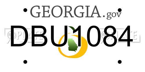 DBU1084 Georgia License Plate