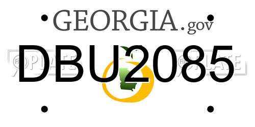 DBU2085 Georgia License Plate