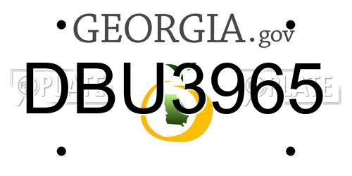 DBU3965 Georgia License Plate