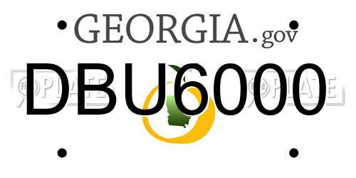 DBU6000 Georgia License Plate