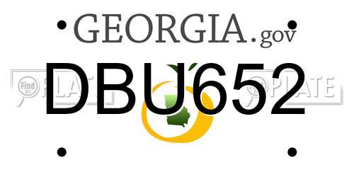 DBU652 Georgia License Plate