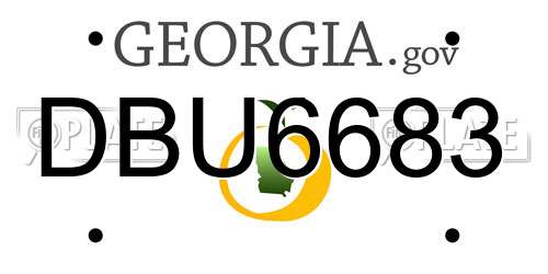 DBU6683 Georgia License Plate