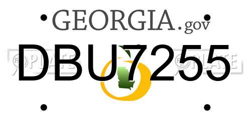DBU7255 Georgia License Plate